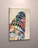 Фотокартина яскрава Пізанська Вежа полотно Загальний габарит 60х40см