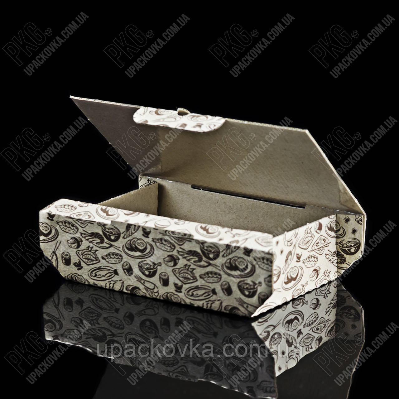 Коробка для суші паперова Велика, 205х115х50 мм. 200 шт/уп