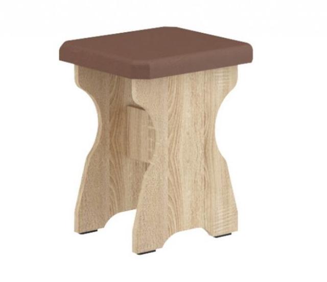 Табурет-1 кухонный ДСП дуб сонома+винил коричневый Табурет-1 кухонный ДСП дуб сонома+винил коричневый