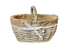 Плетений кошик з лози, колір білий