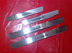 Накладки на пороги преміум MAZDA 6 2003+