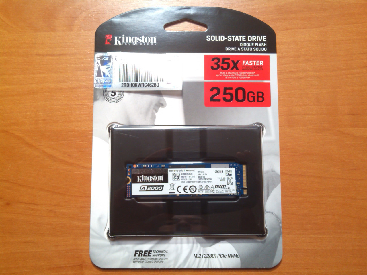 SSD 250GB Kingston A2000 NVMe M.2 2280 Gen3 x4 3D NAND Гарантія 60 місяців!