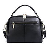 Сумка шкіряна жіноча стильна. Сумочка з натуральної шкіри (чорна), фото 6