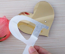 Дзеркальні пластикові букви наклейки, LOVE з серцем, букви 3D, висота 10см, фото 2
