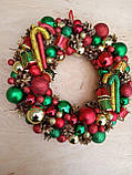 Новорічний, різдвяний вінок на двері 30 см, фото 2