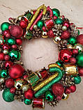 Новорічний, різдвяний вінок на двері 30 см, фото 6