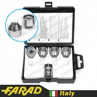 Гайки секретки М12x1.5x20 Конус Вращающееся кольцо (Chevrolet, Citroen, Daihatsu, Hyundai, Kia, Mazda), фото 1