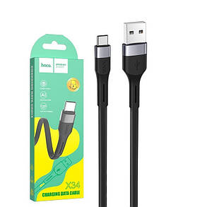 Кабель Usb Micro USB HOCO X34 Surpass 2.4A 1m (плоский) Black, фото 2