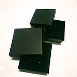 Подарункова коробочка картонна 70×70×35 мм чорна, фото 3