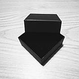 Подарункова коробочка картонна 90×90×30 мм чорна, фото 2