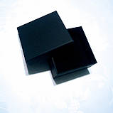 Подарункова коробочка картонна 90×90×30 мм чорна, фото 3