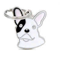 MyFamily медальон-адресник для собак Французский бульдог белый
