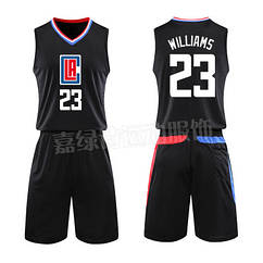 Баскетбольна форма чорна Williams No23 (майка + шорти) команда  Los Angeles Clippers