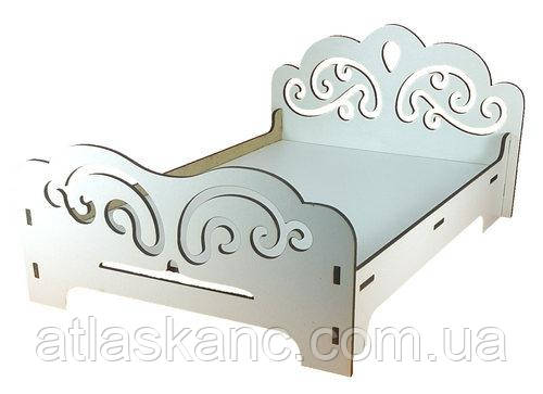 Меблі для ляльок зростом 30 см — Ліжко No 4 подвійне з МДФ AS-6006, М-2033, фото 1