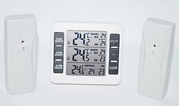 Термометр сигналізатор з двома бездротовими датчиками