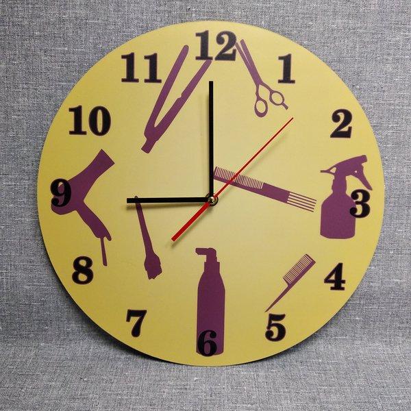Оригінальний настінний годинник для перукаря, фото 1