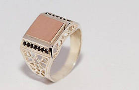 Чоловіча печатка 925 проби з вставкою золота 375 проби