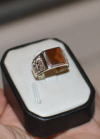 Чоловіча печатка 925 проби з вставкою золота 375 проби