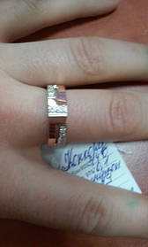 Каблучка з срібла 925 проби із золота 375 проби