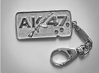 Брелок "АК-47" из родированного серебра 925 пробы