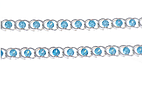 Срібний браслет "Арабська бісмарк" з блакитними фіанітами, фото 2