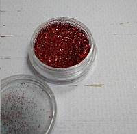 Блестки для ногтей ( глиттерный песок), цвет красный