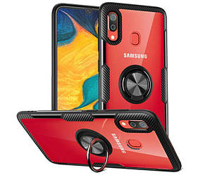 Чохол Primolux Ring Magnetic Stand для Samsung Galaxy A20 2019 (SM-A205F) - Black