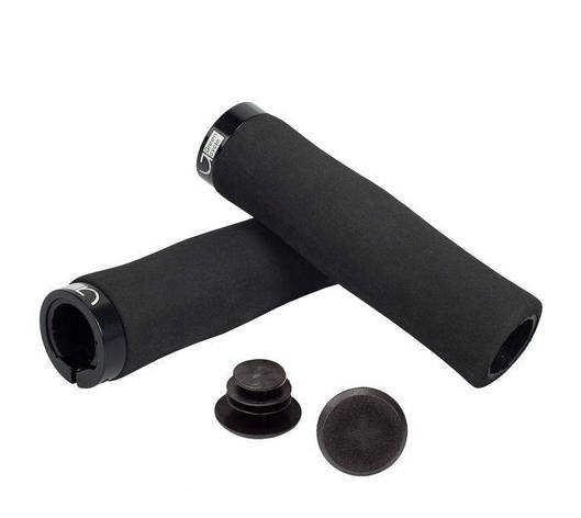 Ручки керма Green Cycle GGR-414 130mm ергономічні один замок, чорний, фото 1