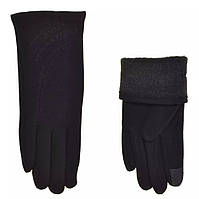 Рукавички жіночі теплі Grace 2662 S (6.5) з бавовняного матеріалу сенсорні чорні