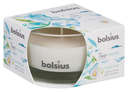 Свічка ароматична в склі білий чай і листя м'яти Bolsius (36022 IBE)