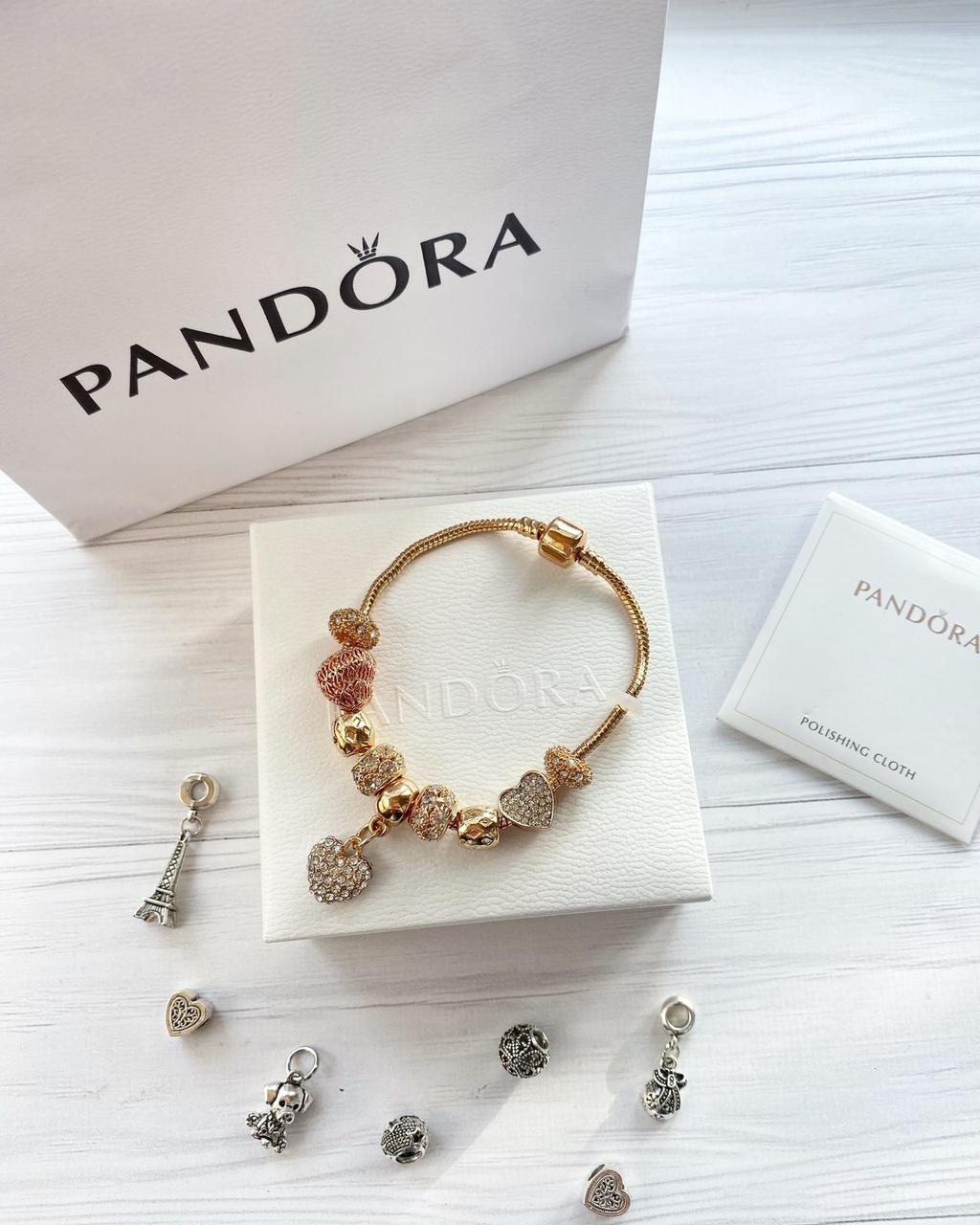 Pandora браслет з шармами ( стильний браслет пандора ) опт дроп роздріб