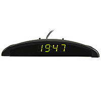 Автомобильные часы с термометром и вольтметром M101 (Зеленый)