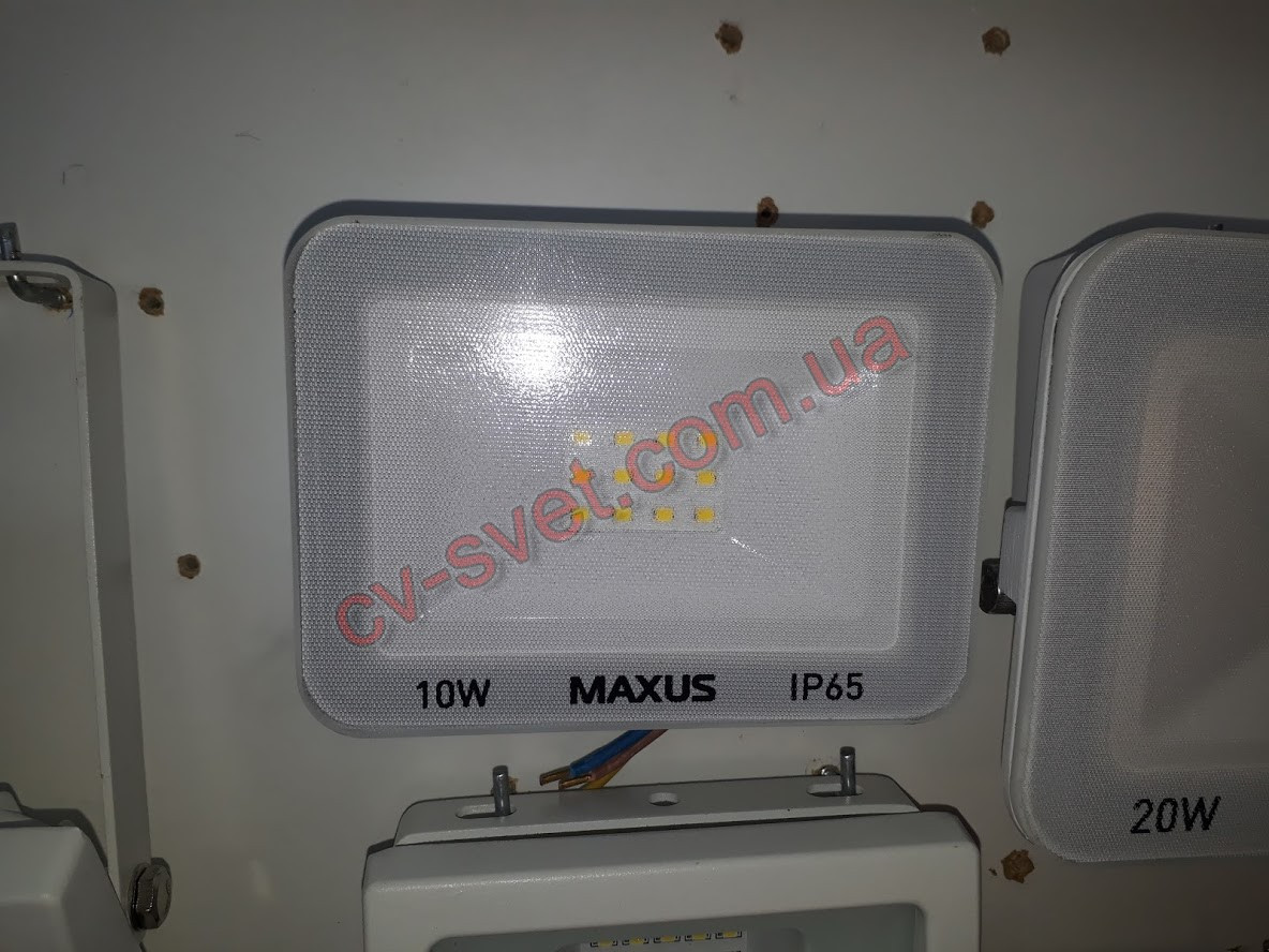 Світлодіодний прожектор MAXUS 1-MFL-02-1050 10 W, 5000 K білий корпус, фото 1