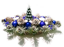 Новорічна екібана "Кошик велика"