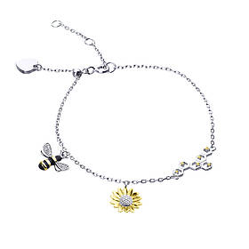 Срібний браслет "Бджолиний рай" Б24ЧФЦт/1025