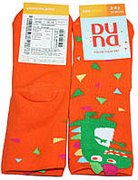 Оранжевые махровые детские носки, с крокодилом, р. 16-18, Дюна