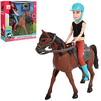 Кукла наездница 316AB шарнирная с лошадкой