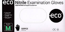Рукавички ECO Nitrile BLACK, нітрилові оглядові нестерильні, неопудрені, чорні, ЕКО Нітрил 4.0 грама