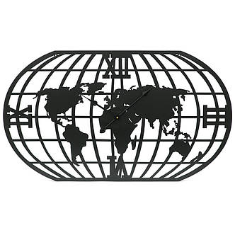 Настінний годинник із мапою світу 100x60 см World map, фото 1
