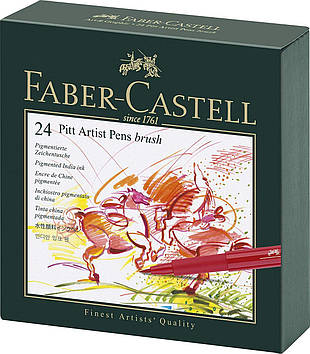 Набір лайнерів Faber Castell BRUSH 24 кол. в подарунковій коробці (167147)