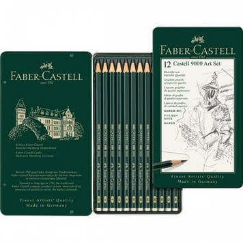 Набір графітних олівців Faber Castell CASTELL 9000 12 шт. 2Н-8В (119065)
