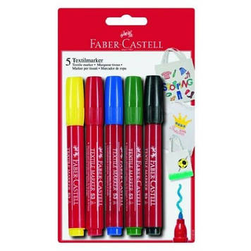 Фломастери для тканини Faber Castell 5 кол. (159505)