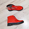 Черевики жіночі червоні лакові на товстій підошві, фото 8