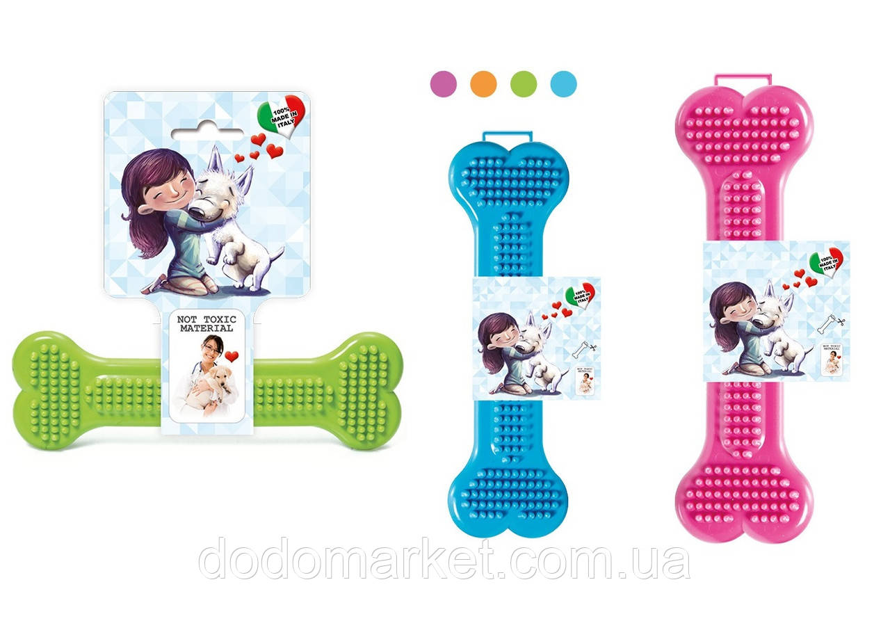 Іграшка для собак і цуценят гумова кістка GeoBone No2 Італія, фото 1