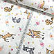 Тканина поплін бембі, зайчики, білочки з квітами на білому (ТУРЦІЯ шир. 2,4 м) (R-S-0560), фото 3