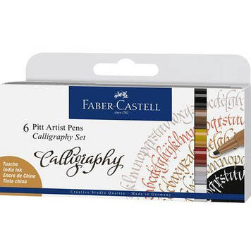 Набір капілярних ручок Faber Castell PITT для каліграфії 6 кол. (167506)