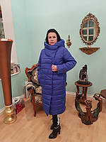 Женское, модное, зимнее удлиненное пальто - одеяло большого размера р- 46,48,50,52, 54, 56, 58, 60, 62, 64, 66