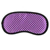 Маска для сну шовкова "Фіолетова у горошок". Пов'язка для жінок. Наглазна маска
