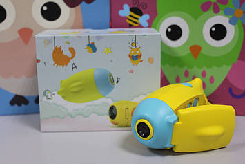 Дитяча відеокамера HD з фотосьемкой Kids camera жовта з блакитним у вигляді підводного човна