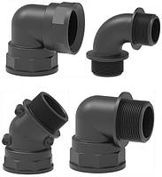 Вигнуті фітинги з різьбою 90ᵒ та 45ᵒ